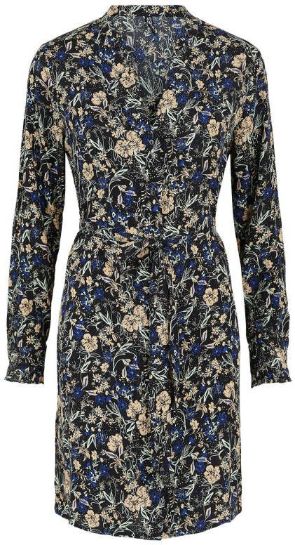 PIECES gebloemde blousejurk PCFLOELLE zwart