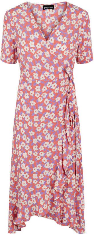 PIECES wikkeljurk PCKATE met all over print roze
