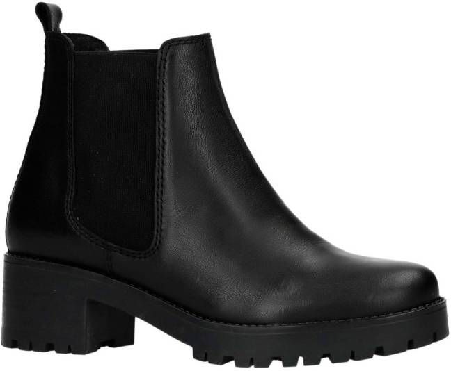 Sacha leren chelsea boots zwart
