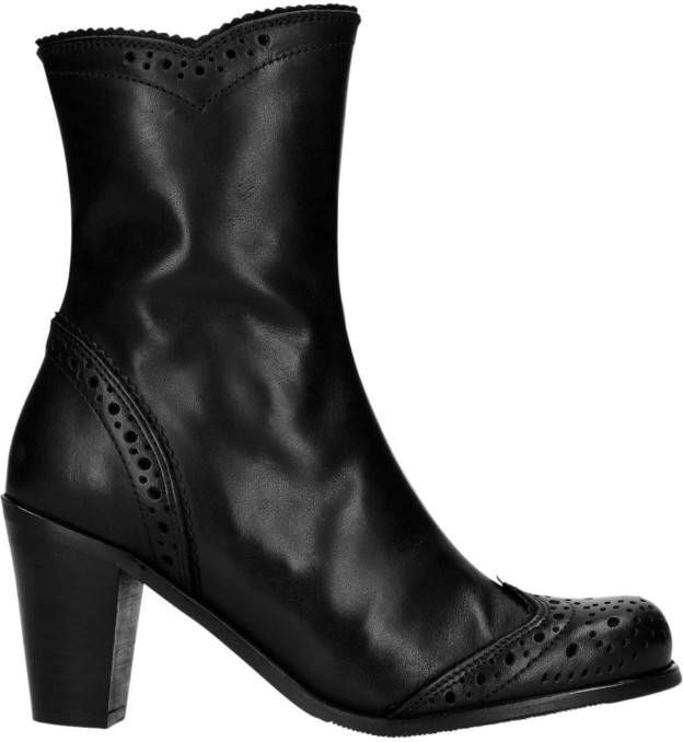 Sacha leren enkellaarzen zwart