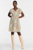 Smashed Lemon A lijn jurk Jillian met all over print en ceintuur lichtgroen/bruin online kopen