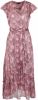 Smashed Lemon jurk Chantal van chiffon kwaliteit met bladprint en volant roze online kopen