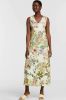 Smashed Lemon maxi jurk Melany met bladprint lichtgroen online kopen