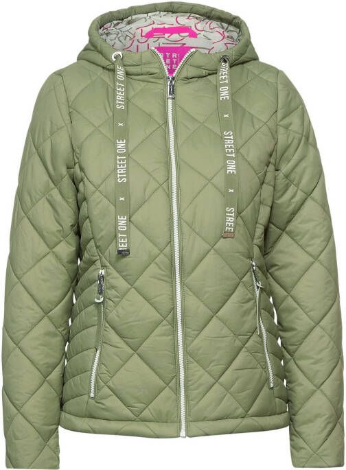 Street One quilted gewatteerde tussenjas groen