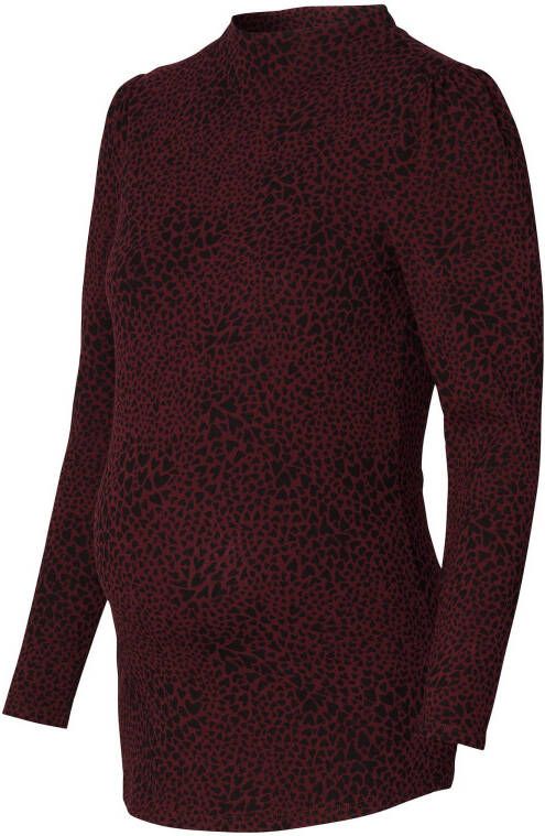 Supermom zwangerschapstop met all over print donkerrood