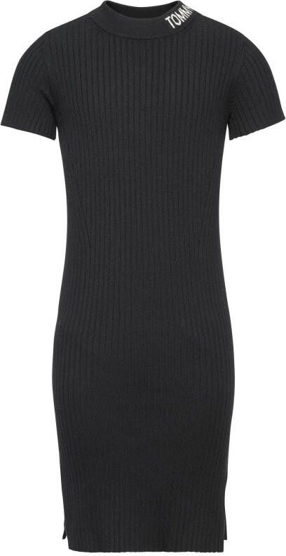 Tommy Hilfiger ribgebreide jurk zwart