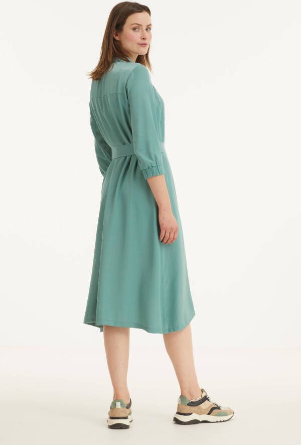 Transfer jurk met ceintuur turquoise