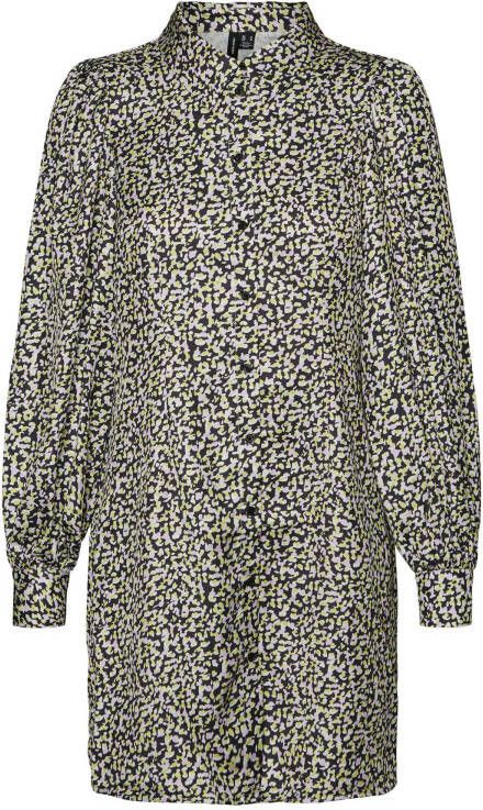 VERO MODA blousejurk VMYRSA met all over print zwart/groen