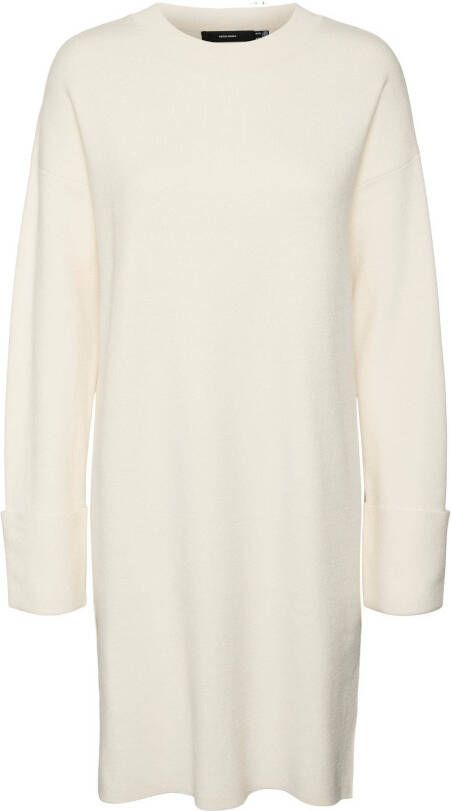 Vero Moda Tricotjurk VMGOLD NEEDLE LS SHORT O NECK DRESS