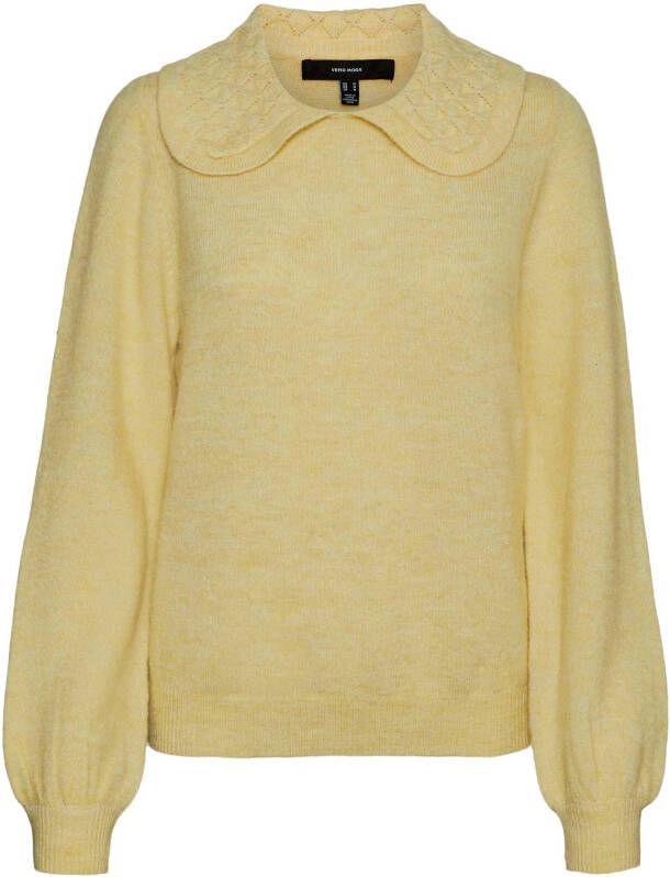 VERO MODA gebreide trui VMVIGGA van gerecycled polyester geel