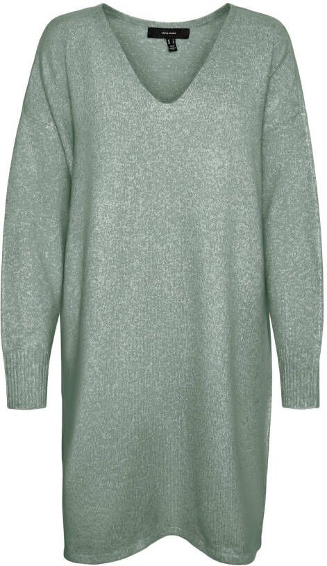 VERO MODA gemêleerde gebreide jurk VMDOFFY van gerecycled polyester groen