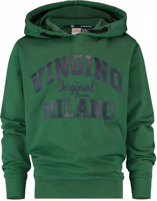 Vingino Essentials hoodie met logo donkergroen/zwart