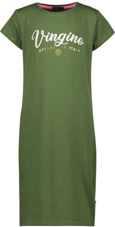 Vingino Essentials T shirtjurk met logo army groen