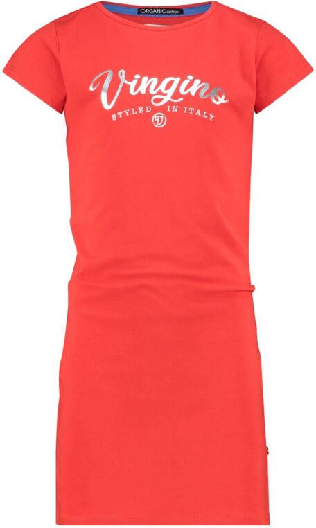Vingino Essentials T shirtjurk met logo rood