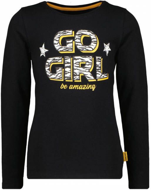 Vingino longsleeve Jannie met printopdruk zwart