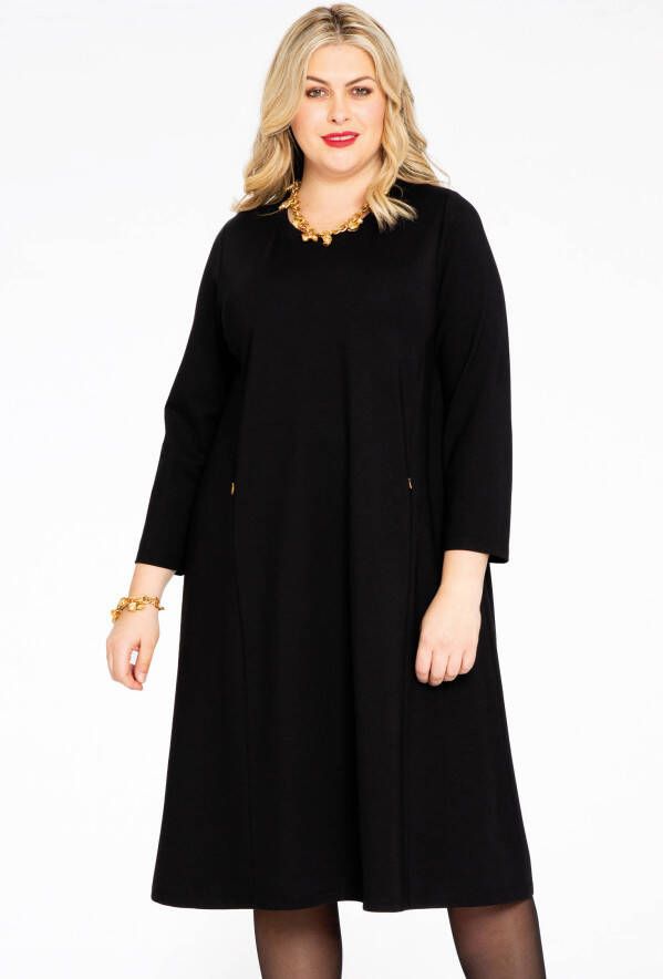 Yoek A lijn jurk INTERLOCK zwart