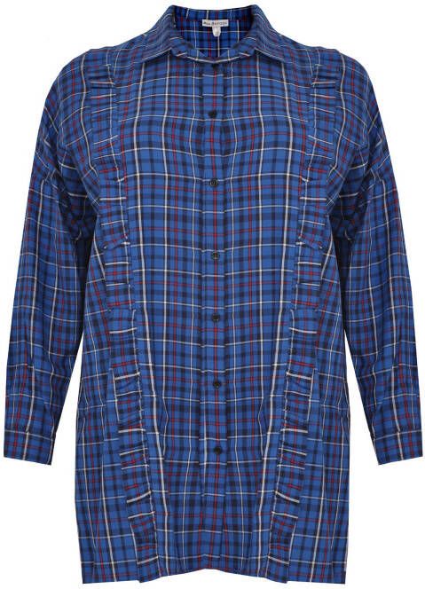 Yoek geruite blouse blauw/rood/zwart