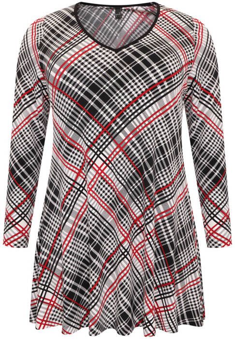 Yoek geruite tuniek CHECK wit/zwart/rood