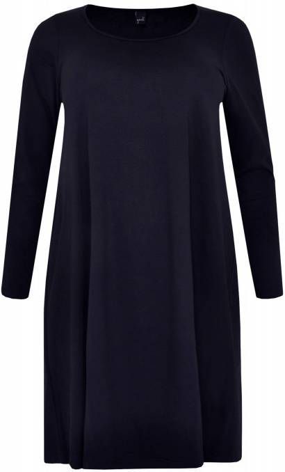 Yoek jersey A lijn jurk donkerblauw