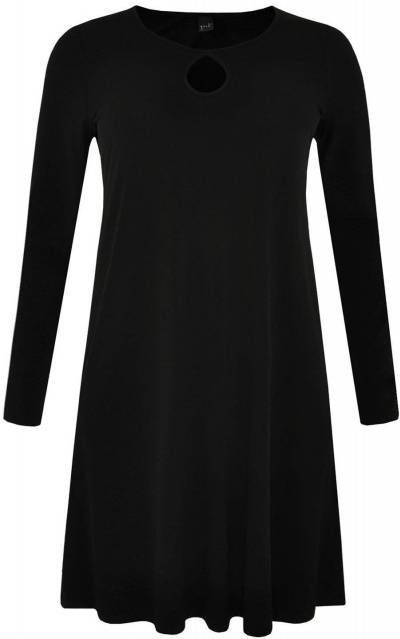 Yoek jersey jurk met open detail zwart