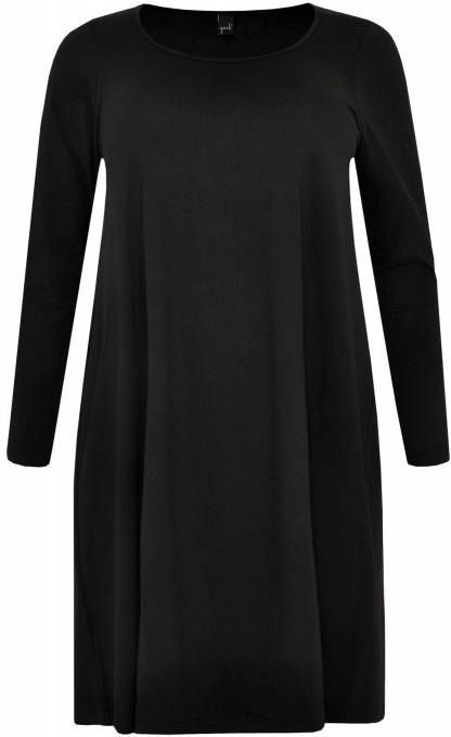 Yoek jersey jurk zwart