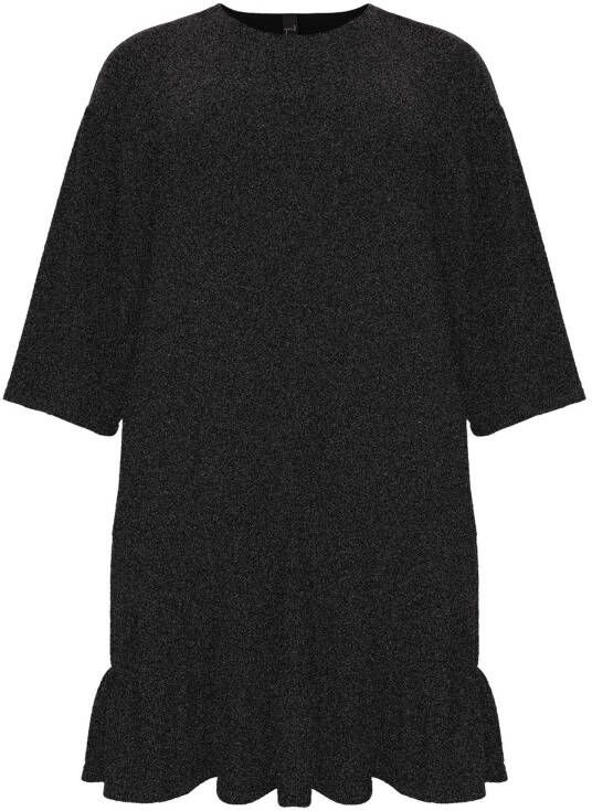 Yoek jurk SPARKLE met volant zwart