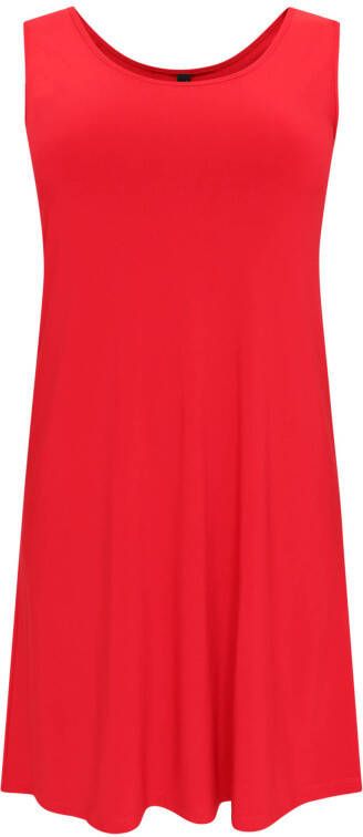 Yoek jurk van travelstof DOLCE rood