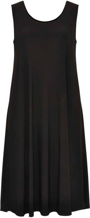 Yoek jurk van travelstof DOLCE zwart