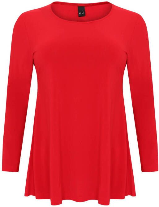 Yoek longsleeve van travelstof DOLCE rood