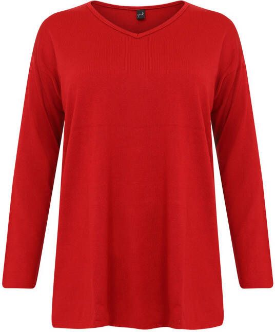 Yoek loose fit fijngebreide trui rood