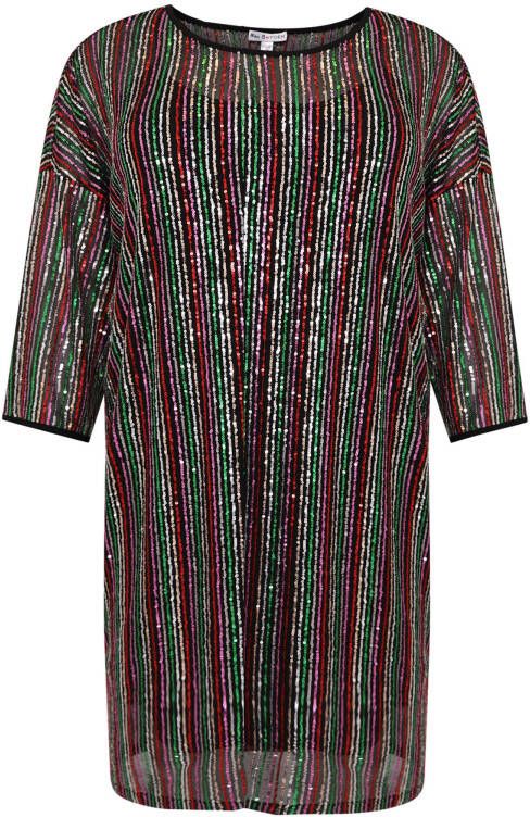 Yoek semi transparante jurk RAINBOW met pailletten zwart/multi