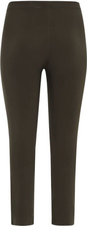 Yoek slim fit broek van travelstof DOLCE donkergroen