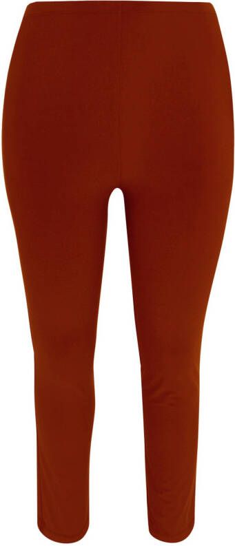 Yoek slim fit broek van travelstof DOLCE roodbruin