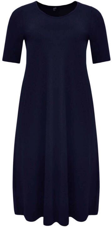 Yoek T shirtjurk DOLCE met plooien donkerblauw