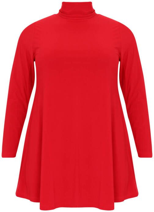 Yoek tuniek van travelstof DOLCE rood