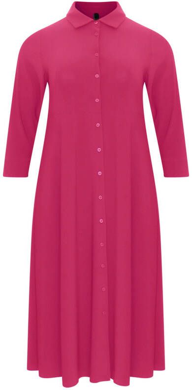 Yoek wijde A lijn jurk van travelstof DOLCE roze