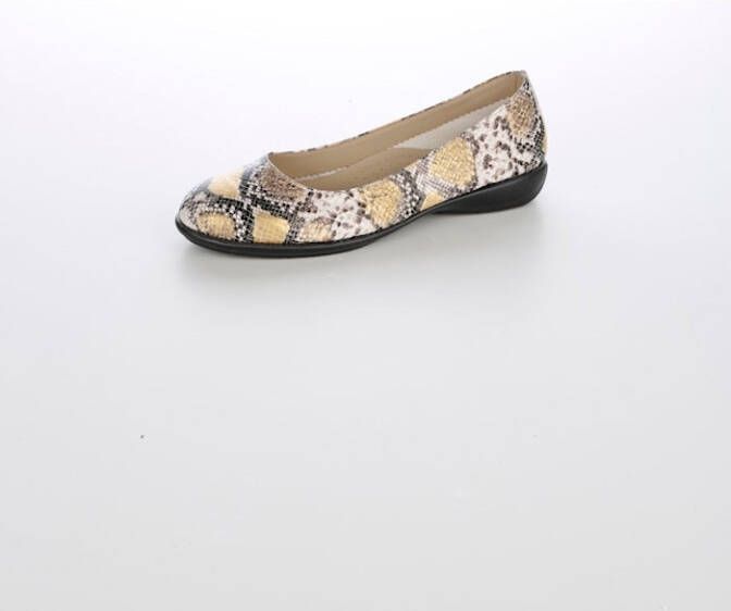 alba moda Ballerina met snakepatroon Goudkleur/Wit/Multicolor