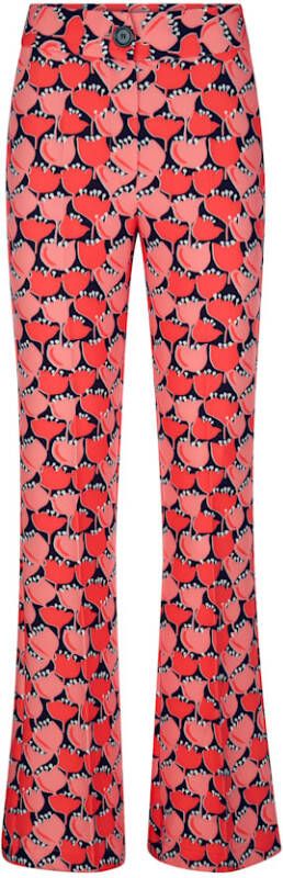 alba moda Broek met grafische print Koraal/Zwart