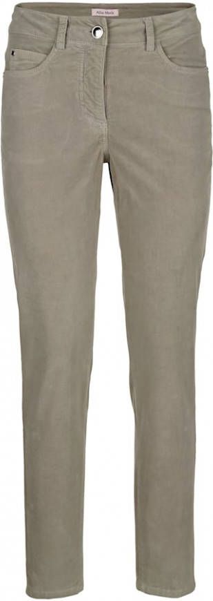 alba moda Broek van zacht fluweel Kaki