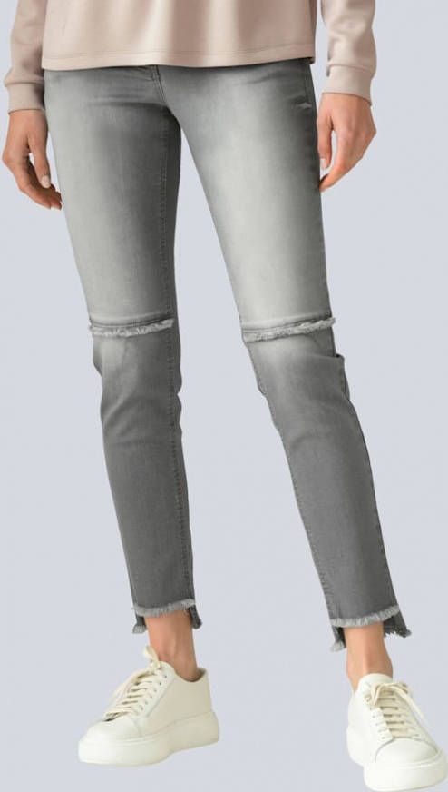 alba moda Jeans met modieuze franjes Grey