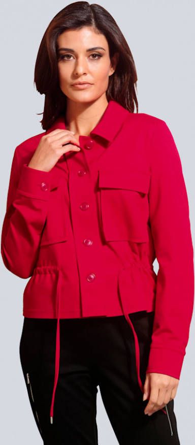 alba moda Jersey blazer met opgestikte zakken Rood