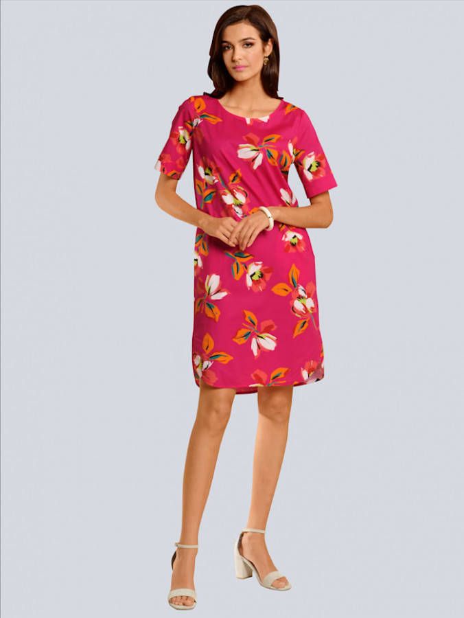 alba moda Jurk met bloemendessin Pink
