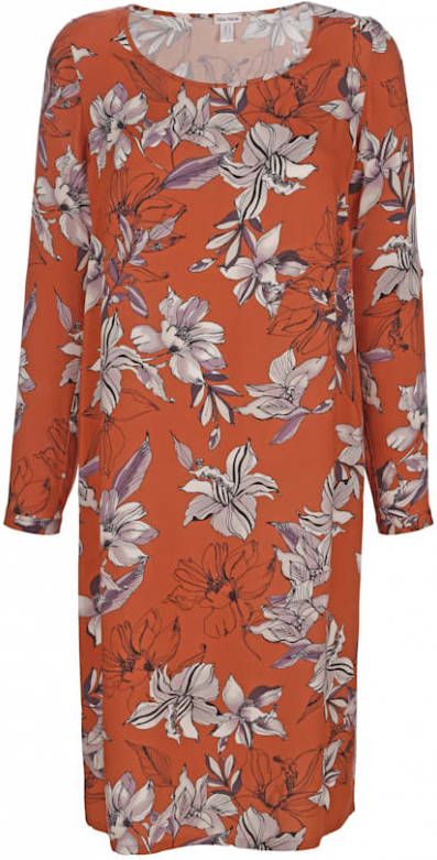 alba moda Jurk met omslagmouwen Roest/Zwart/Lila