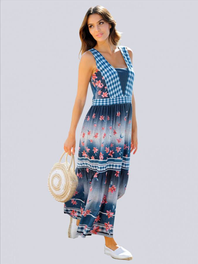 alba moda Jurk met trendy patronenmix Blauw