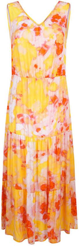 alba moda Maxi jurk met trendy batikdessin Geel