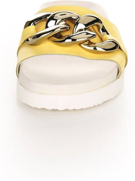 alba moda Muiltje met kettingapplicatie Geel