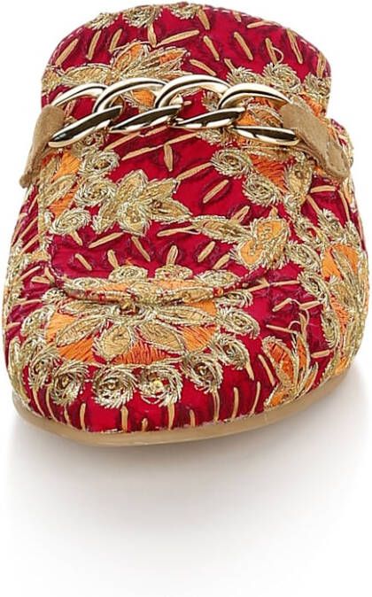alba moda Muiltje met kettingdetail Rood/Goudkleur