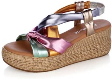 alba moda Sandaaltje met gekruiste bandjes Pink/Paars/Oranje