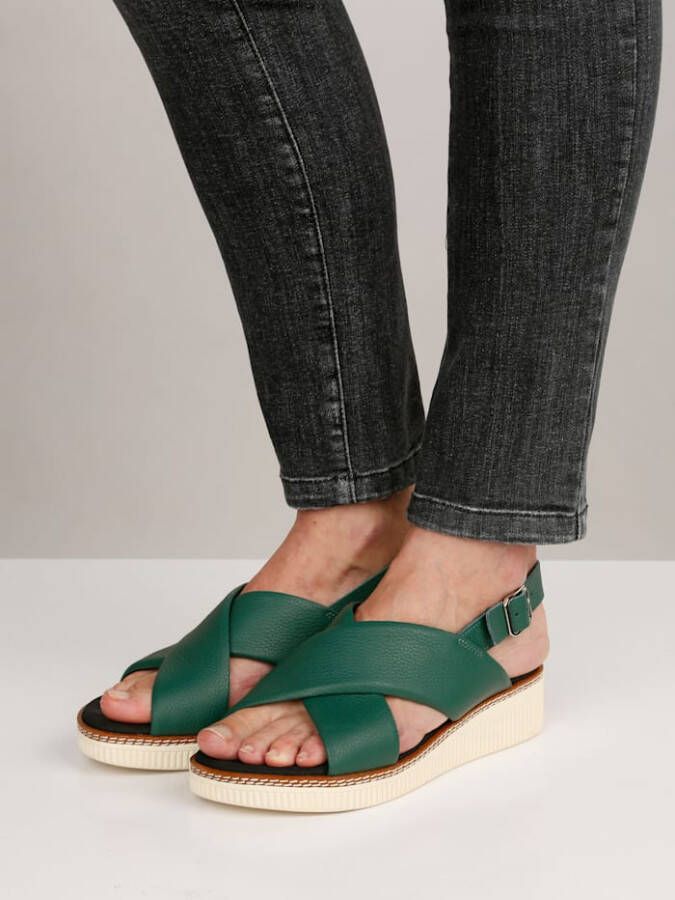 alba moda Sandaaltje van superzacht materiaal Groen