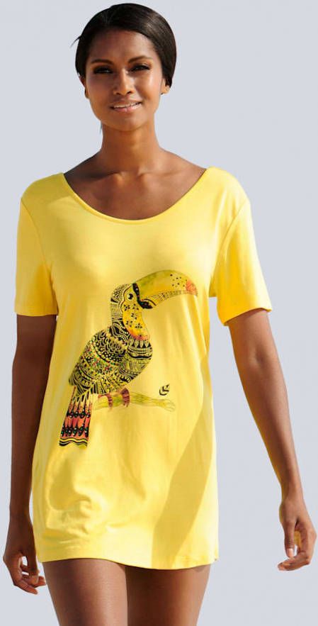 alba moda Shirt met print Geel